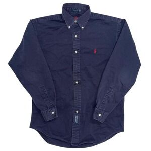 Navy Polo‎ Ralph Lauren button-up shirt 100% cotton Men's - Small